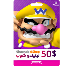 بطاقة نينتيندو إي شوب Nintendo eShop بقيمة 50 دولار المتجر الأمريكي
