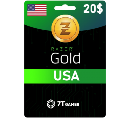 شراء بطاقة ريزر قولد 20$ للحساب الامريكي razer gold gift card