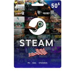 بطاقة ستيم 50 دولار أمريكي اشحن رصيدك وتمتع بالألعاب على Steam