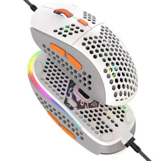 ماوس ألعاب خفيف 69G خلية نحل RGB 6 أزرار – ريكس سوق