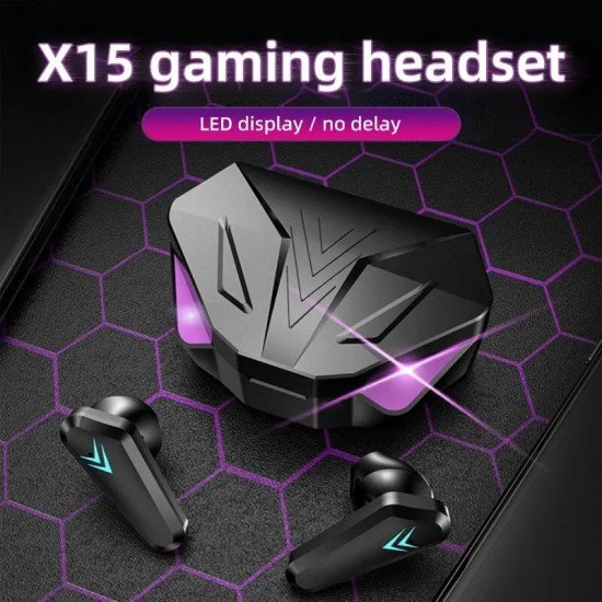 سماعات الأذن X15 اللاسلكية بتقنية TWS للألعاب مع ميكروفون وشاشة LED سماعات الأذن X15 اللاسلكية بتقنية TWS للألعاب مع ميكروفون وشاشة LED